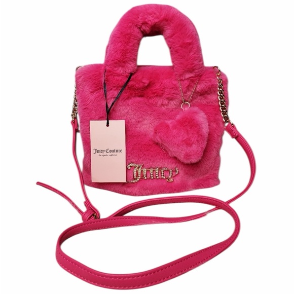 Juicy Couture Handbags - Juicy Couture Free Love Fluffy Mini Tote Or Crossbody Removable Strap NWT